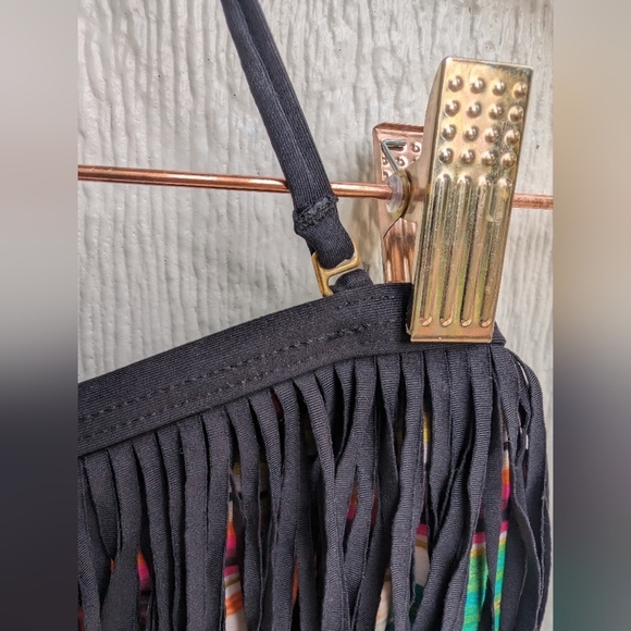 L Space Cozumel Free Love Fringe Bandeau Monokini One Piece Swimsuit Size 10 - Picture 5 of 7